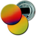 2 1/4" Diameter Round PVC Bottle Opener w/ 3D Lenticular Images - Yellow/Red/Blue (Blank)